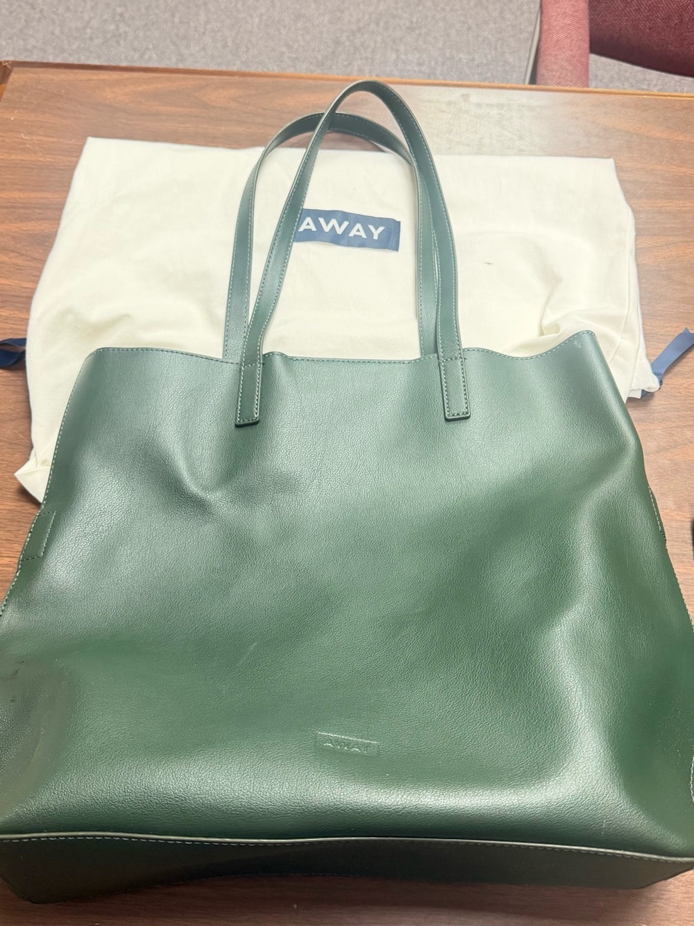Away Green Leather Tote Bag